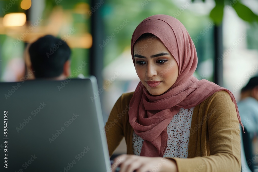 A Muslim IT Specialist Provides Tech Support To A Client Over The Phone. They Guide The Client Through Troublesh A Muslim IT Specialist Provides Tech Support To A Client Over The Phone. They Guide The Client Through Troublesh