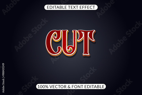 Cut 3d text effect. Editable text effect haircut styles