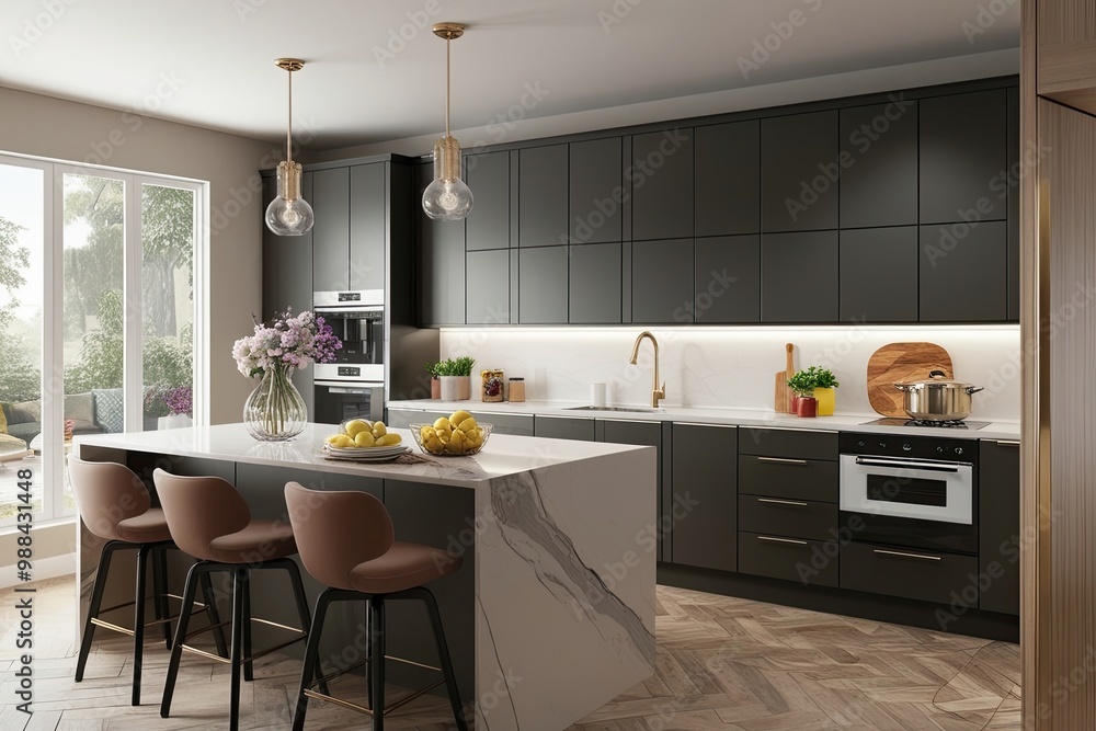 Stunning 3D Visualization of Family Kitchen Design and Interior Ideas Stunning 3D Visualization of Family Kitchen Design and Interior Ideas