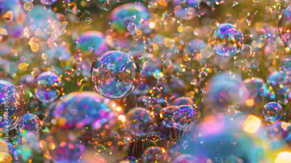 A vibrant scene filled with colorful soap bubbles reflecting light and creating a dreamy atmosphere. A vibrant scene filled with colorful soap bubbles reflecting light and creating a dreamy atmosphere.
