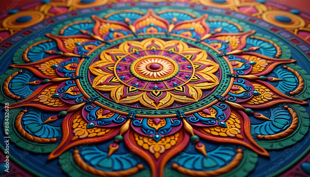 Mandala patterns featuring intricate spiritual symbols deeply rooted in the artistic traditions of India’s cultural heritage. Mandala patterns featuring intricate spiritual symbols deeply rooted in the artistic traditions of India’s cultural heritage.