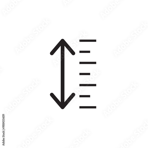 Editable height icon vector design isolated element.