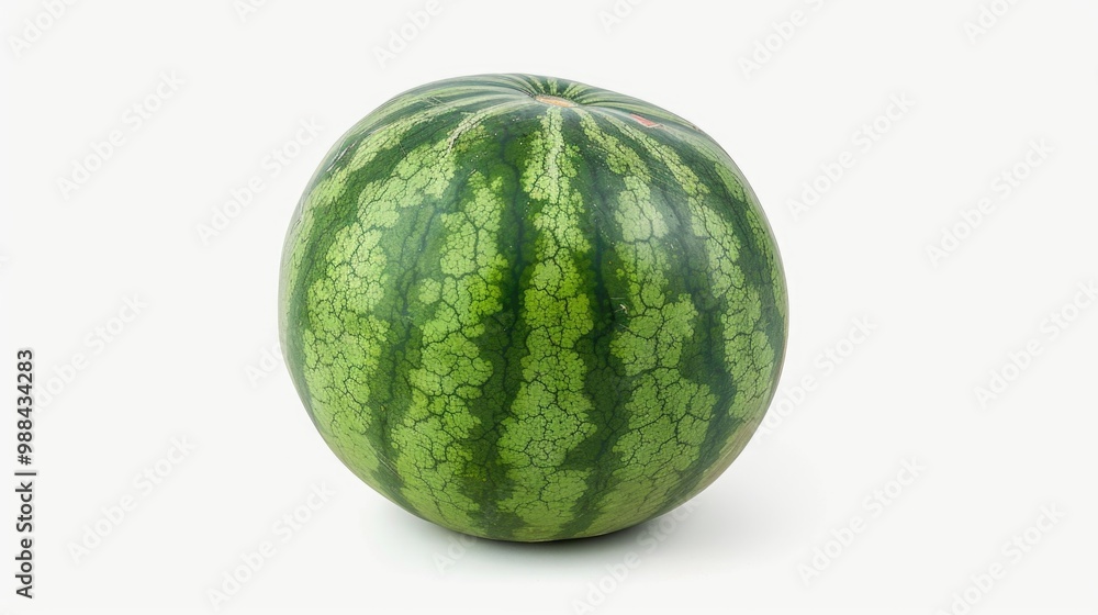 Fresh watermelon sitting on a clean white background, great for food or fruit photography Fresh watermelon sitting on a clean white background, great for food or fruit photography