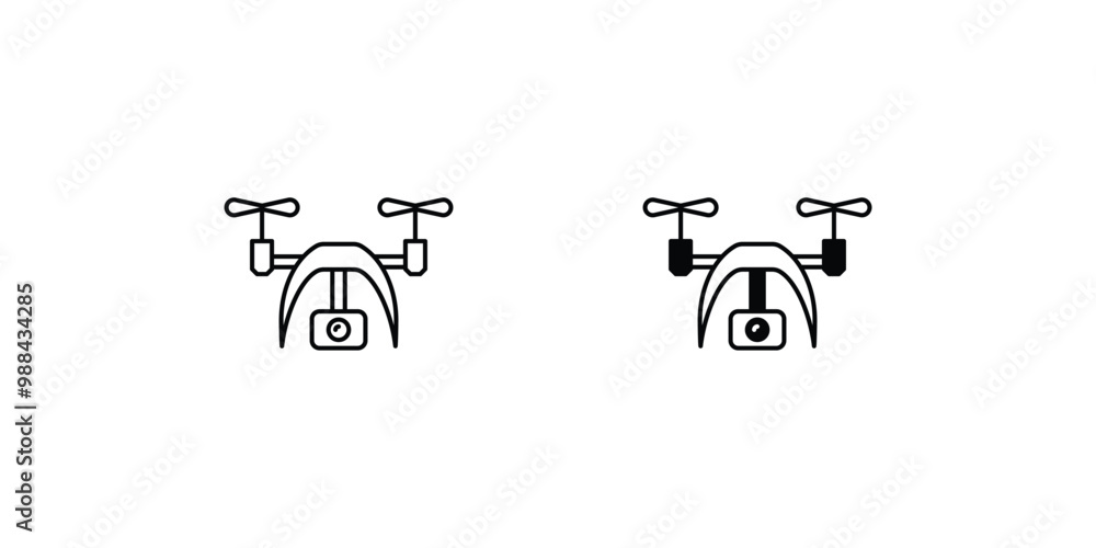 Obraz premium camera drone set icon with white background vector stock illustration