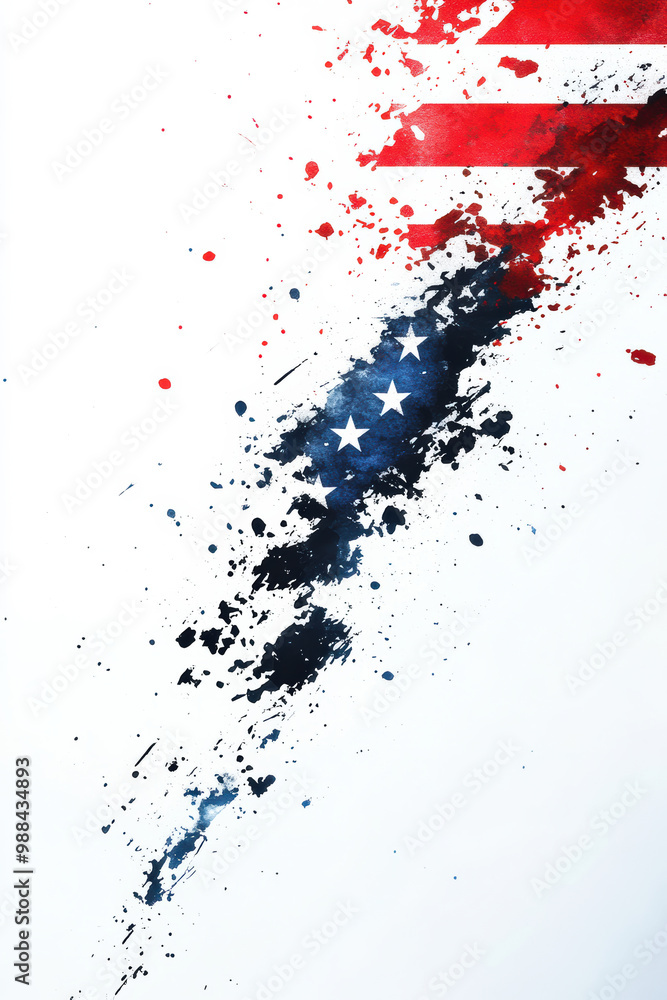 Simple Watercolor American Flag Concept Simple Watercolor American Flag Concept