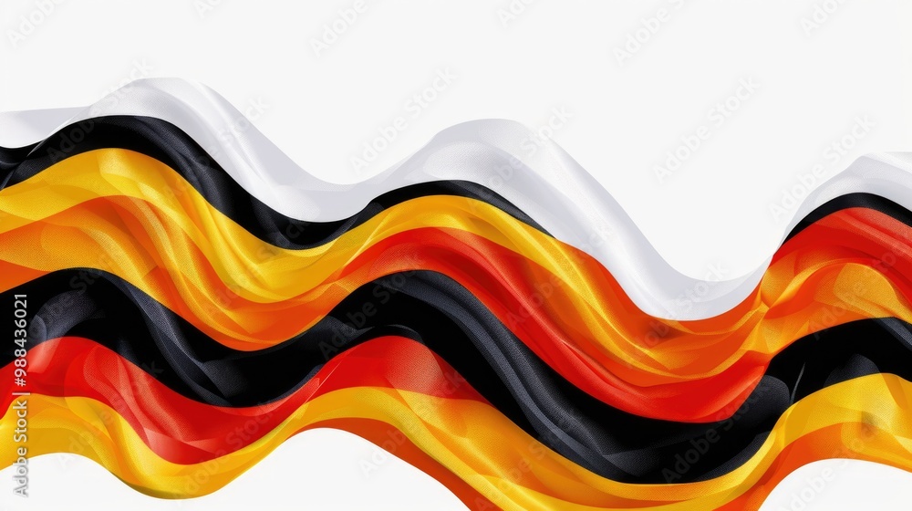 A German flag blowing gently in the breeze A German flag blowing gently in the breeze