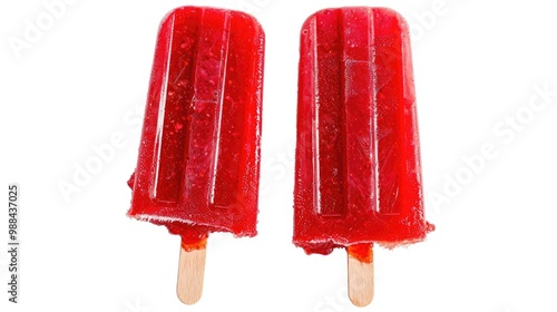 Two stacked popsicles on top of each other