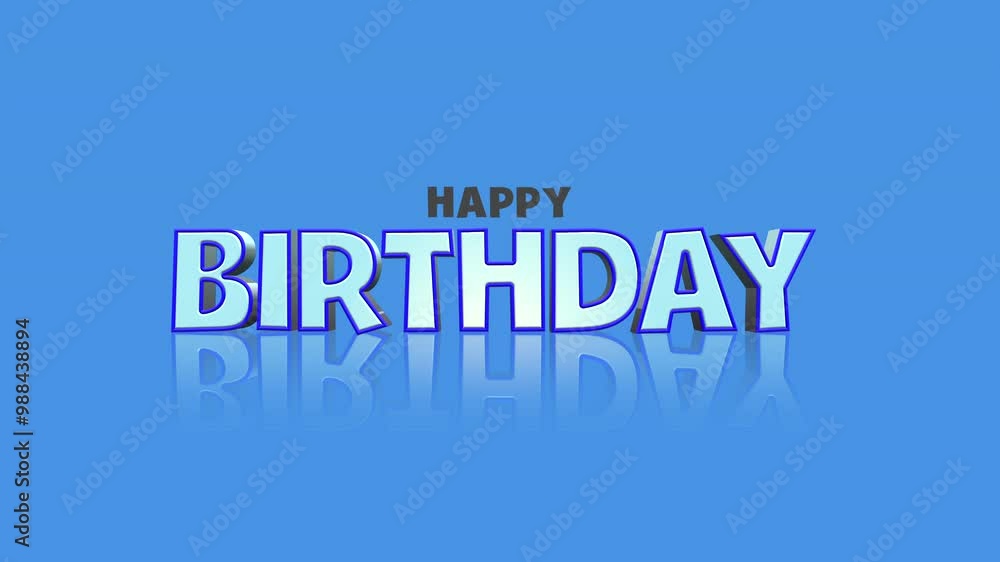 A serene blue background with Happy Birthday in white letters. The image creates a tranquil reflection on the waters surface, capturing a peaceful birthday wish A serene blue background with Happy Birthday in white letters. The image creates a tranquil reflection on the waters surface, capturing a peaceful birthday wish