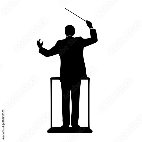 Silhouette of conductor