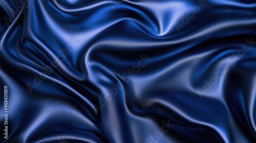 Wallpaper Mural Draped Deep Blue Satin Fabric with Subtle Texture Torontodigital.ca