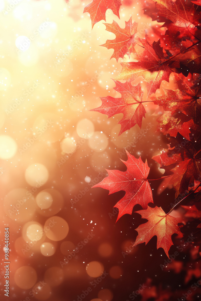Autumn scene with falling maple leaves Autumn scene with falling maple leaves
