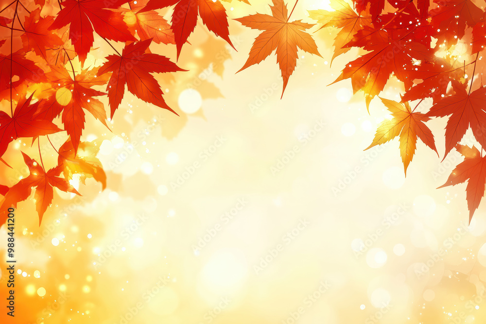 Red autumn leaves with warm background Red autumn leaves with warm background