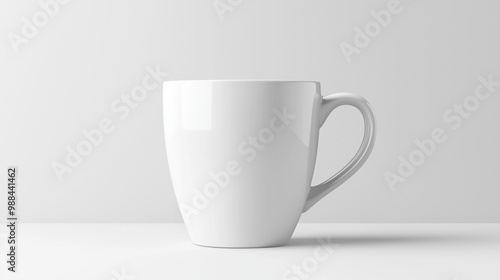 White coffee mug isolated on a solid white background. isolated on a solid white background. Illustrations 