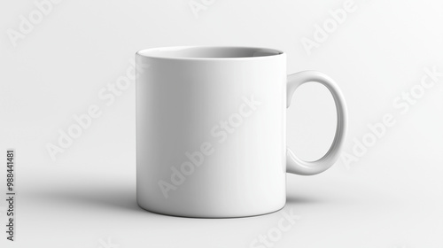 White coffee mug isolated on a solid white background. isolated on a solid white background. Illustrations 