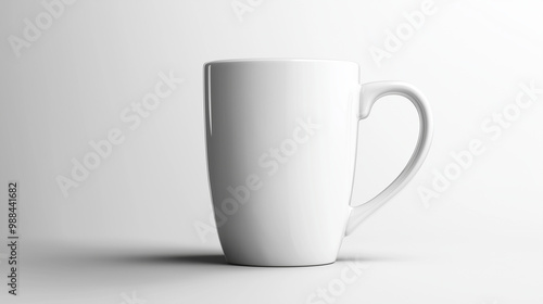 White coffee mug isolated on a solid white background. isolated on a solid white background. Illustrations 