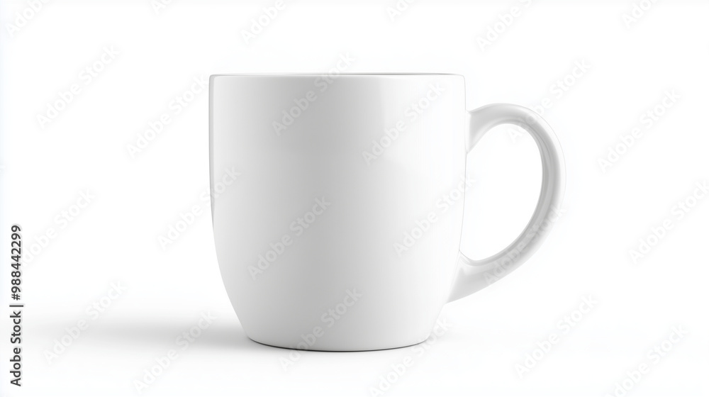 Obraz premium White coffee mug isolated on a solid white background. isolated on a solid white background. Illustrations 