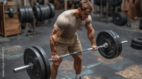 strong man performing deadlift with barbell routine workout for physical, mental health