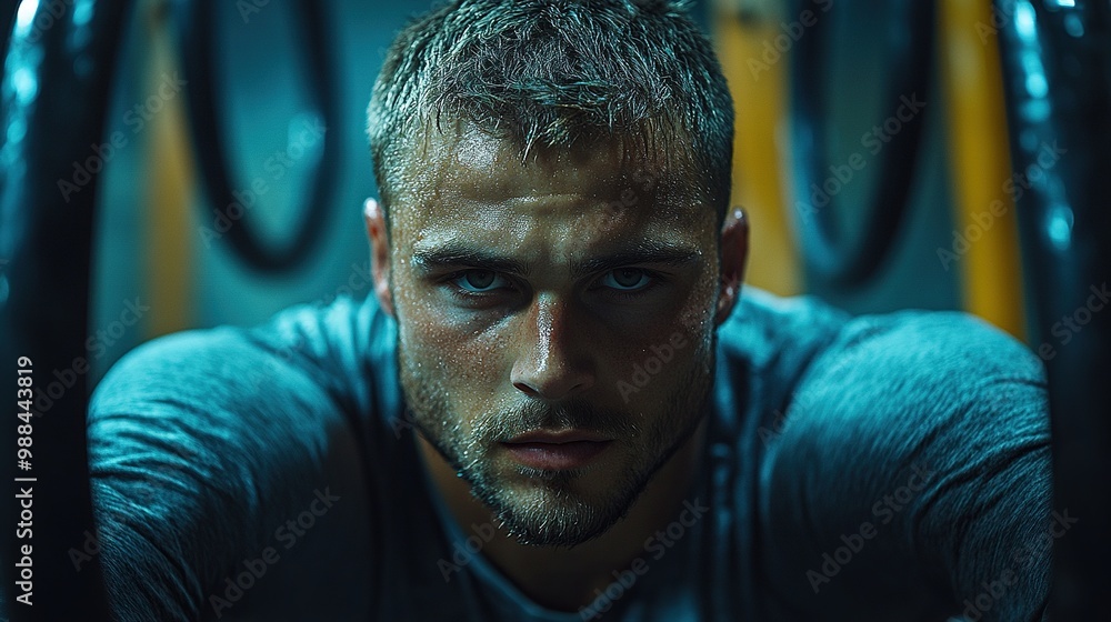 strong man standing by rings in gym preparing for exercising routine daily workout for strenght, health strong man standing by rings in gym preparing for exercising routine daily workout for strenght, health