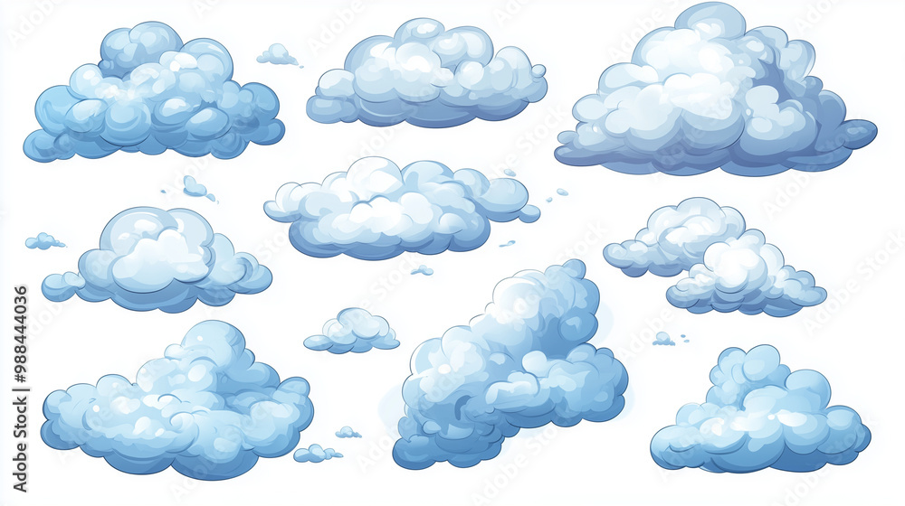 Set of clouds cartoon style isolated on white illustration. cartoons. Illustrations
Set of clouds cartoon style isolated on white illustration. cartoons. Illustrations