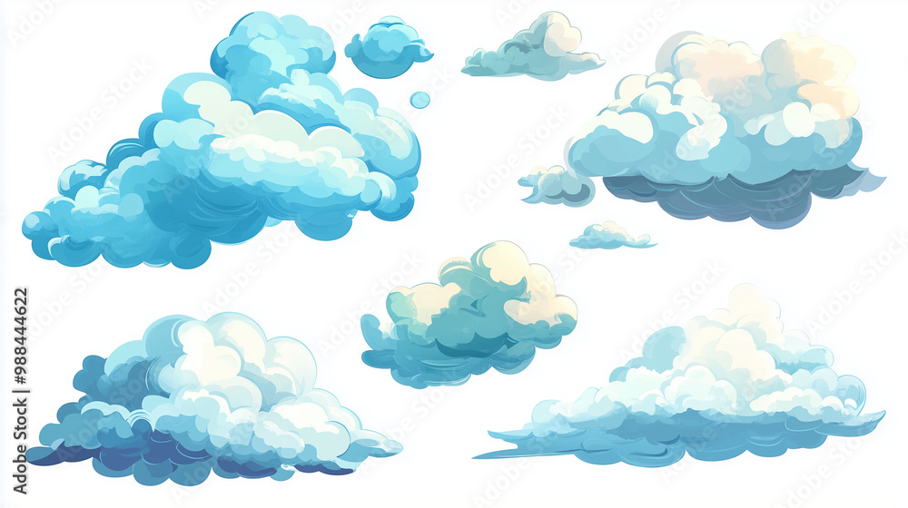 Set of clouds cartoon style isolated on white illustration. cartoons. Illustrations
Set of clouds cartoon style isolated on white illustration. cartoons. Illustrations