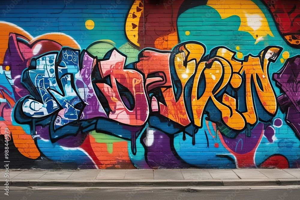 Vibrant Urban Retro Graffiti Background for Creative Designs Vibrant Urban Retro Graffiti Background for Creative Designs