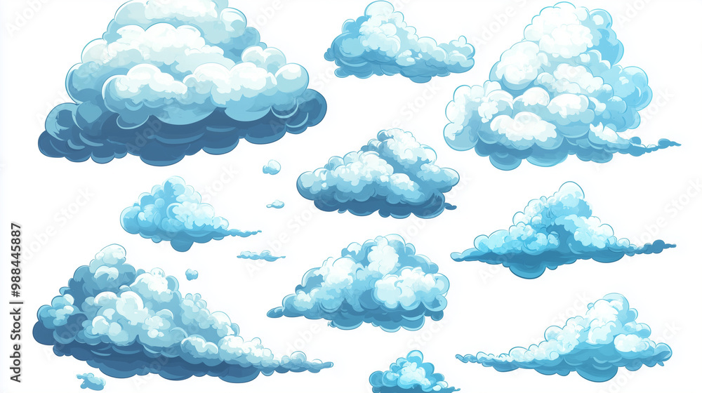 Set of clouds cartoon style isolated on white illustration. cartoons. Illustrations
Set of clouds cartoon style isolated on white illustration. cartoons. Illustrations