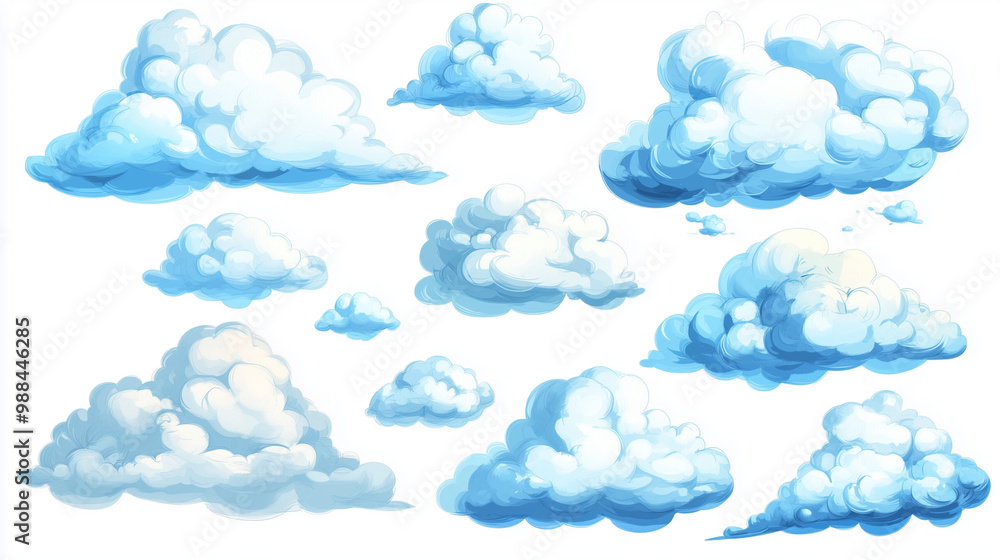 Set of clouds cartoon style isolated on white illustration. cartoons. Illustrations
Set of clouds cartoon style isolated on white illustration. cartoons. Illustrations