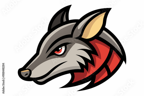 Armadillo head mascot logo design vector illustration