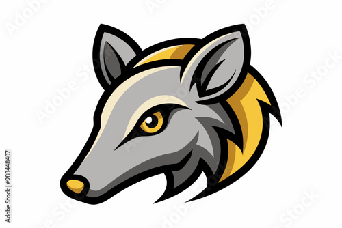 Armadillo head mascot logo design vector illustration