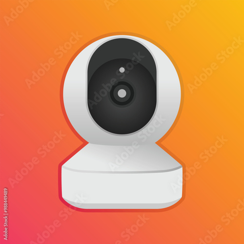 CCTV ELEMENT,CCTV FLAT DESIGN,VECTOR CCTV,CCTV SMART HOME ON GRADIENT BACKGROUND