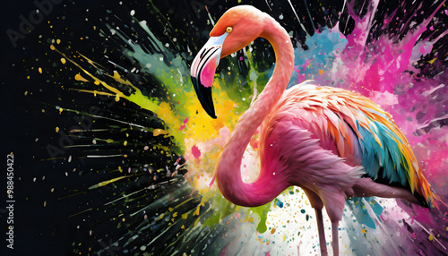 Obraz na płótnie Lively flamingo bird