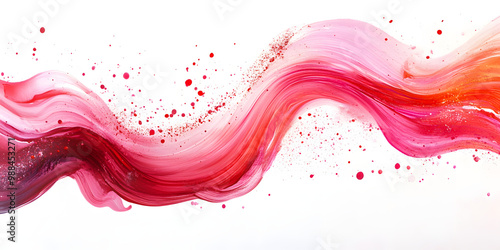 Calligraphy Painting with Red and Crimson Swirling Brushstrokes