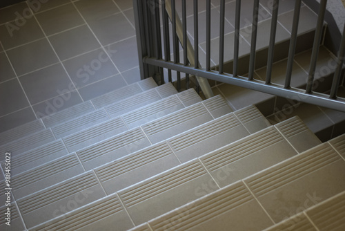 stairs close up and soft focus from top view