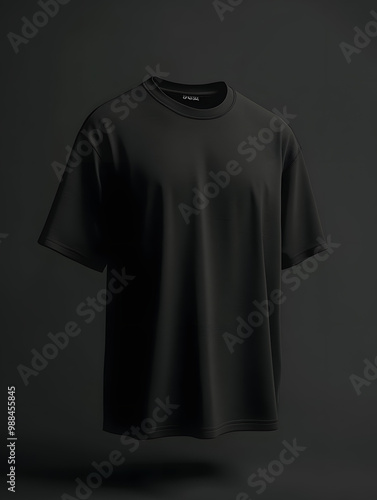  Photorealistic Oversized Black T-Shirt Mockup