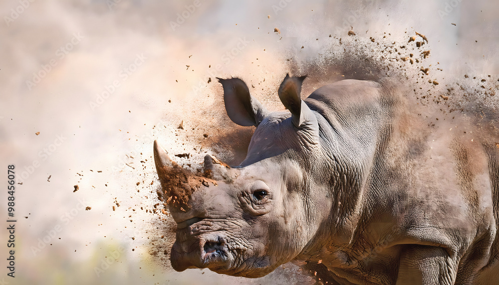 Fototapeta premium Lively rhinoceros