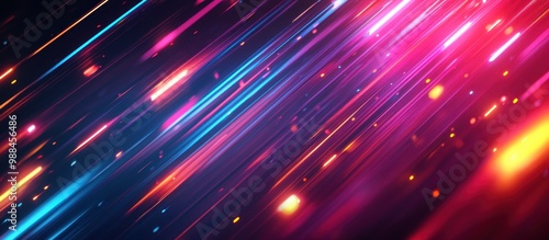 Vibrant Abstract Light Streaks in Motion with Neon Colors and Dynamic Energy