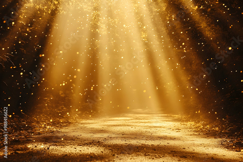 Golden Light Path Abstract Background