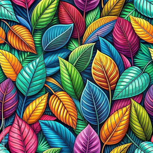 Wallpaper Mural Classic Vector Green Leaves Seamless Pattern for Timeless Botanical Designs. Leaves. Pattern. Seamless. Green. Classic. Torontodigital.ca