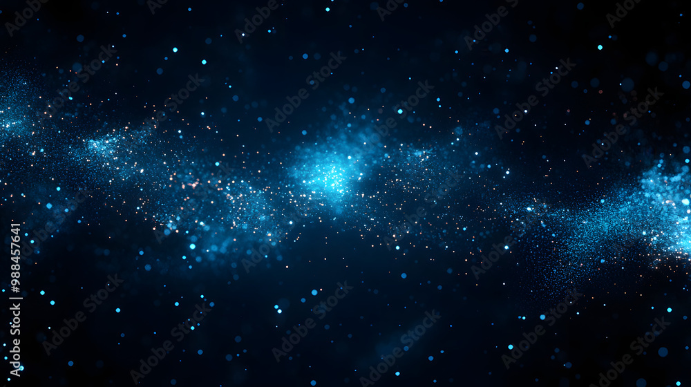 Blue Particle Burst on Black Background Blue Particle Burst on Black Background