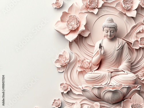 buddha purnima vesak background with copy space for photo