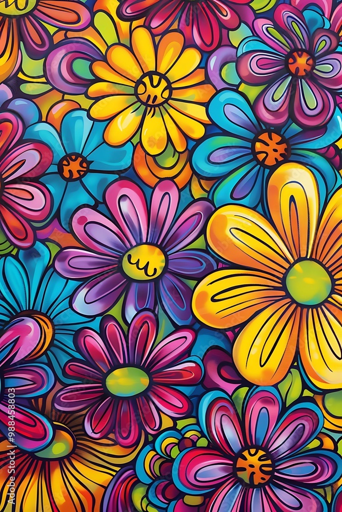 Colorful Flower Pattern Illustration Colorful Flower Pattern Illustration