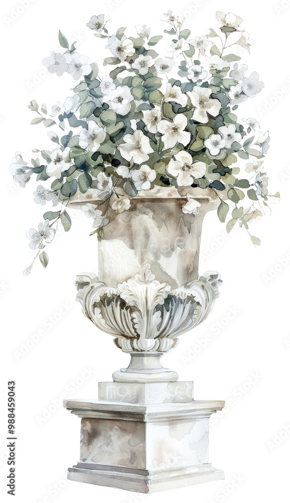 PNG Elegant floral vase illustration PNG Elegant floral vase illustration