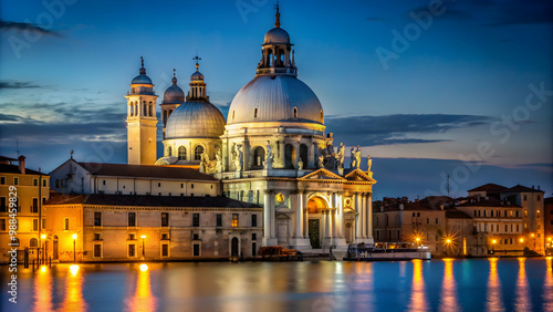 Church of Saints John and Paul illuminated at night in Venice, Italy, Venice, Italy