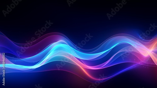 Vibrant wave abstract neon background wallpaper with fluid motion and dynamic color gradients for modern interior design and creative visual projects