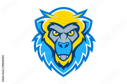 Baboon head mascot logo design vector illustration