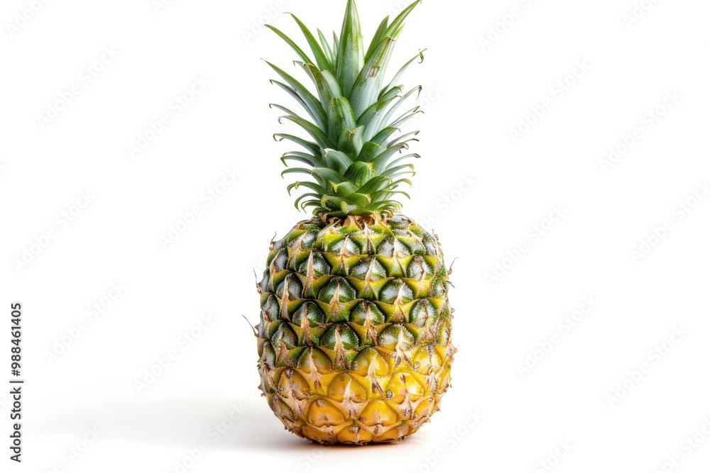 A fresh pineapple sitting on a clean white surface A fresh pineapple sitting on a clean white surface