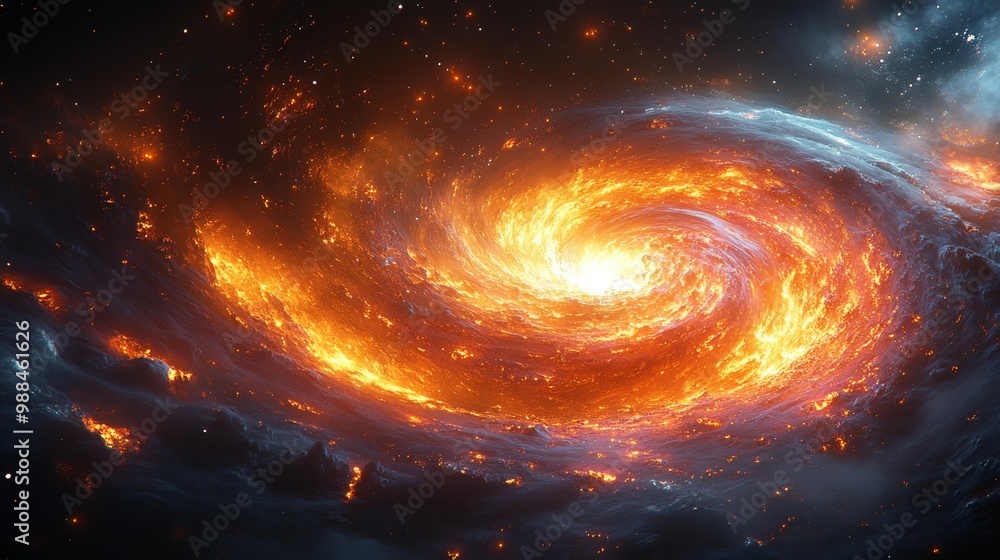 Fiery Cosmic Vortex in Space Generative AI Fiery Cosmic Vortex in Space Generative AI
