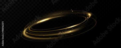Shiny vortex rings shimmer on a transparent background. Sparkling circles with light effect. Light circle swirl neon lighting effect, spiral light lines.trator Artwork	