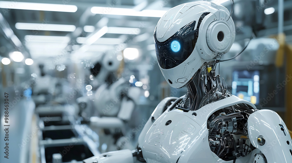 Fototapeta premium AI-Powered Robots in the Workforce