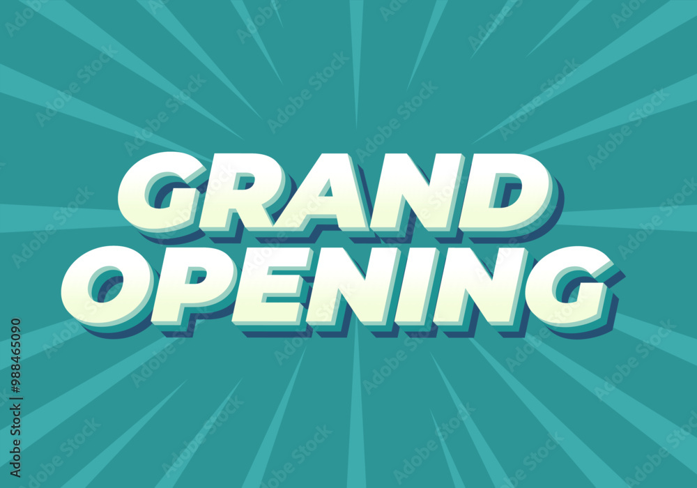 Grand opening. Text effect in modern colors with 3D style Grand opening. Text effect in modern colors with 3D style